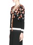 Front View - Click To Enlarge - HELEN LEE - Floral wool-cashmere blend knit cardigan
