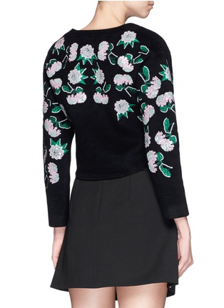 Back View - Click To Enlarge - HELEN LEE - Sequin floral embellished wool felt sweater