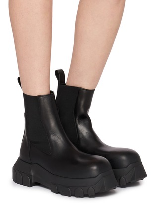 Figure View - Click To Enlarge - RICK OWENS  - Beatle Bozo Tractor Leather Boots