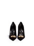 Figure View - Click To Enlarge - LANVIN - Pearl crystal plate suede pumps