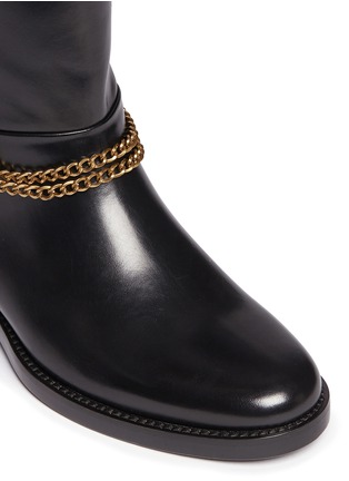 Detail View - Click To Enlarge - LANVIN - Chain strap calf leather boots