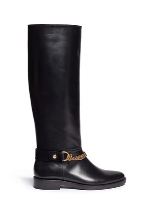 Main View - Click To Enlarge - LANVIN - Chain strap calf leather boots