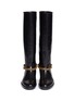 Figure View - Click To Enlarge - LANVIN - Chain strap calf leather boots