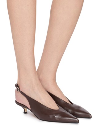Figure View - Click To Enlarge - AEYDE - Camila Leather Slingback Pumps