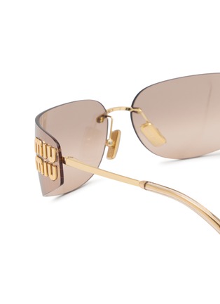 Detail View - Click To Enlarge - MIU MIU - Metal Rectangle Sunglasses