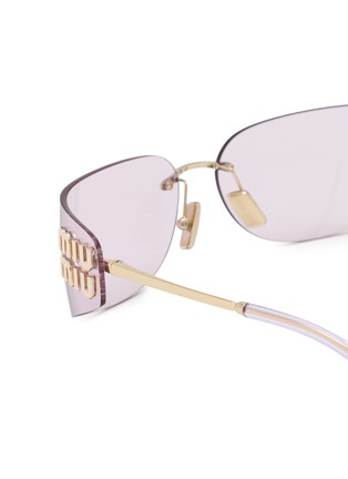 Detail View - Click To Enlarge - MIU MIU - Metal Rectangle Sunglasses