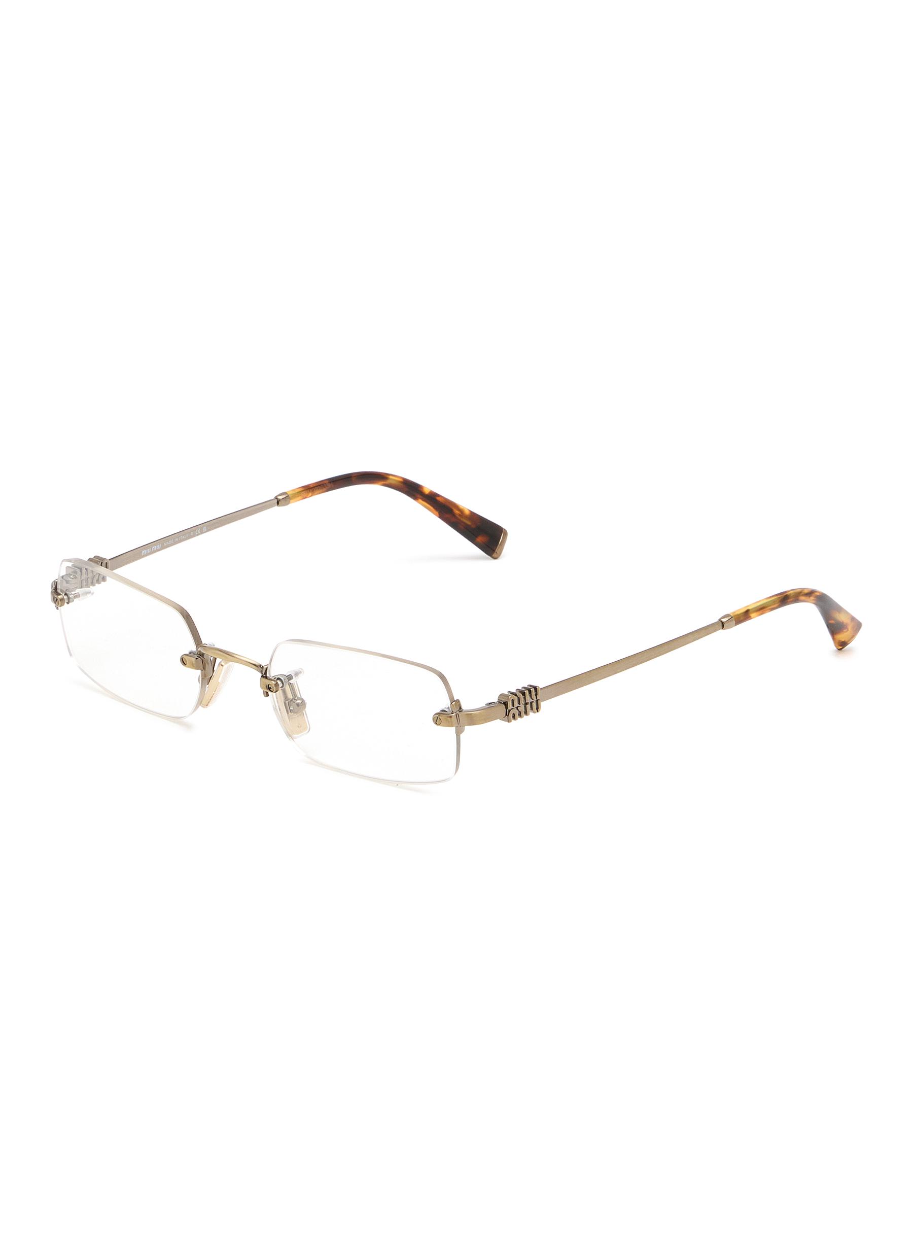 MIU MIU | Metal Rectangle Optical Glasses | Women | Lane  display picture 3