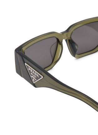Detail View - Click To Enlarge - PRADA - AcetateTransparent Rectangular Sunglasses — Size 55