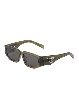 Main View - Click To Enlarge - PRADA - AcetateTransparent Rectangular Sunglasses — Size 55