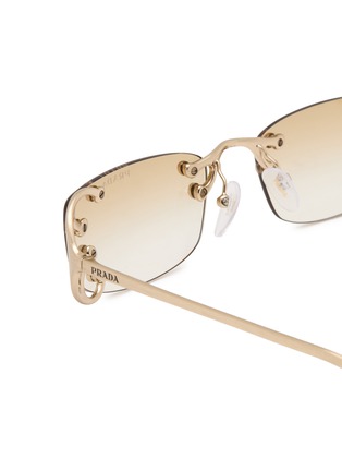 Detail View - Click To Enlarge - PRADA - Metal Rectangular Sunglasses — Size 52