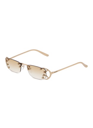 Main View - Click To Enlarge - PRADA - Metal Rectangular Sunglasses — Size 52