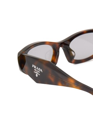 Detail View - Click To Enlarge - PRADA - Tortoise Acetate Oval Sunglasses — Size 52