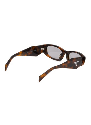 Figure View - Click To Enlarge - PRADA - Tortoise Acetate Oval Sunglasses — Size 52