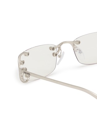 Detail View - Click To Enlarge - PRADA - Metal Rectangle Sunglasses