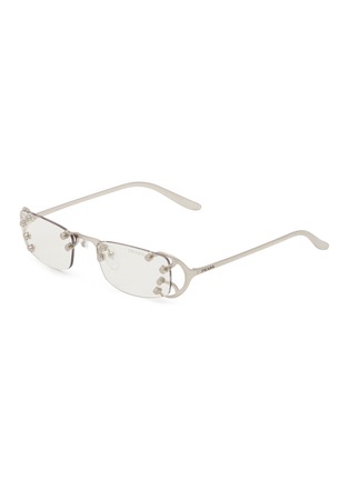 Main View - Click To Enlarge - PRADA - Metal Rectangle Sunglasses