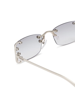Detail View - Click To Enlarge - PRADA - Metal Rectangular Sunglasses — Size 52