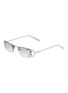 PRADA Metal Rectangular Sunglasses — Size 52