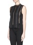 Front View - Click To Enlarge - ALICE & OLIVIA - 'Rhona' lace pleat silk top
