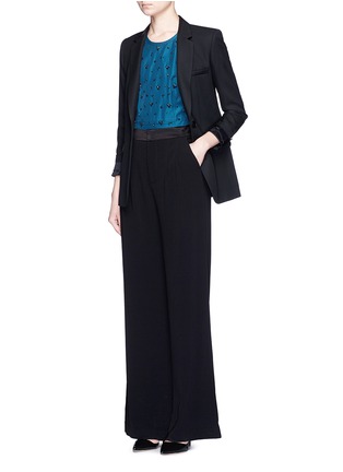 Figure View - Click To Enlarge - ALICE & OLIVIA - Satin waistband double pleat crepe pants