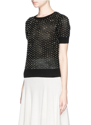 Front View - Click To Enlarge - ALICE & OLIVIA - 'Roxan' disco bead knit top