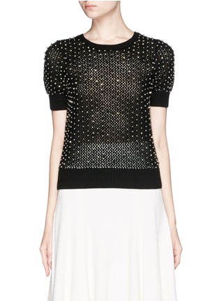 Main View - Click To Enlarge - ALICE & OLIVIA - 'Roxan' disco bead knit top