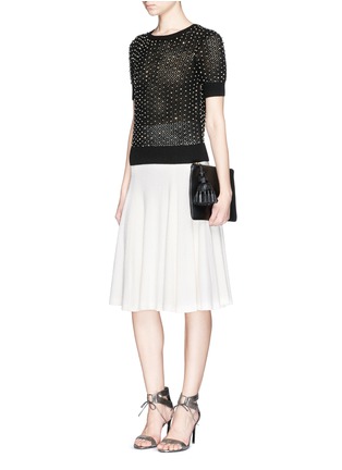 Figure View - Click To Enlarge - ALICE & OLIVIA - 'Roxan' disco bead knit top