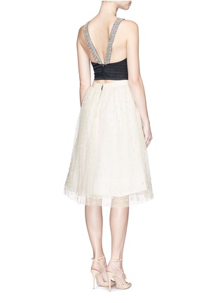 Figure View - Click To Enlarge - ALICE & OLIVIA - 'Karla' crystal back brocade cropped top
