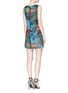 Back View - Click To Enlarge - ALICE & OLIVIA - 'Clyde' patchwork grid sateen shift dress