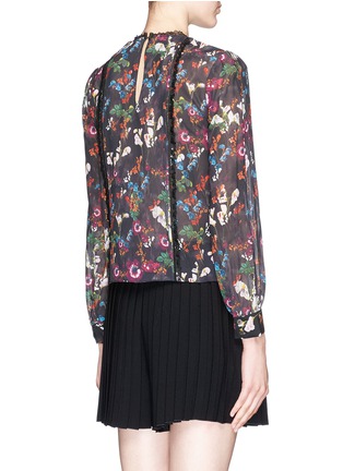 Back View - Click To Enlarge - ALICE & OLIVIA - 'Angeline' fall garden print silk top