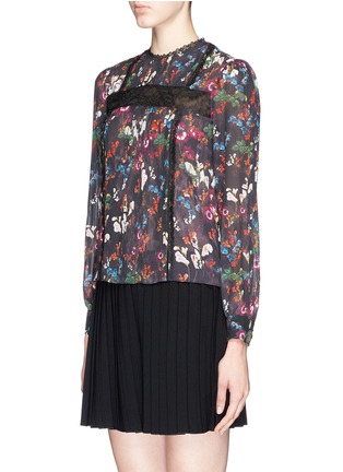 Front View - Click To Enlarge - ALICE & OLIVIA - 'Angeline' fall garden print silk top