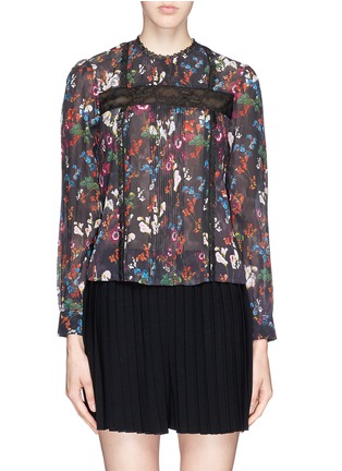 Main View - Click To Enlarge - ALICE & OLIVIA - 'Angeline' fall garden print silk top