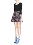 Front View - Click To Enlarge - ALICE & OLIVIA - 'Amie' fall garden print combo flare dress