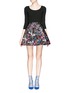 Main View - Click To Enlarge - ALICE & OLIVIA - 'Amie' fall garden print combo flare dress