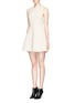Figure View - Click To Enlarge - ALICE & OLIVIA - 'Haven' embellished neckline bouclé dress