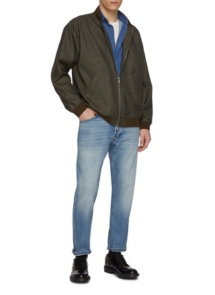 Figure View - Click To Enlarge - ETON  - Light Washed Stretch Cotton Denim Shirt