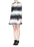 Front View - Click To Enlarge - ALICE & OLIVIA - 'Therese' wool-mohair blend midi A-line coat