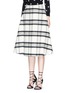Front View - Click To Enlarge - ALICE & OLIVIA - 'Joanne' plaid check wool felt flare skirt