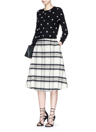 Figure View - Click To Enlarge - ALICE & OLIVIA - 'Joanne' plaid check wool felt flare skirt