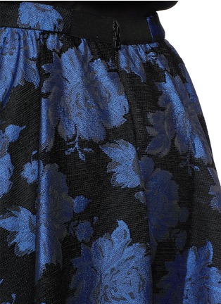 Detail View - Click To Enlarge - ALICE & OLIVIA - 'Earla' floral metallic brocade flare skirt