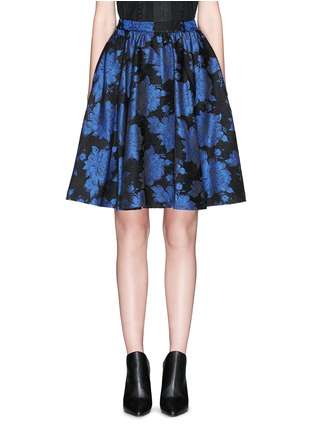 Main View - Click To Enlarge - ALICE & OLIVIA - 'Earla' floral metallic brocade flare skirt