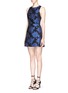 Front View - Click To Enlarge - ALICE & OLIVIA - 'Ilene' floral jacquard open back A-line dress