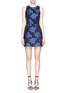 Main View - Click To Enlarge - ALICE & OLIVIA - 'Ilene' floral jacquard open back A-line dress