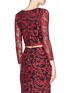 Back View - Click To Enlarge - ALICE & OLIVIA - 'Leilani' floral jacquard sheer sleeve cropped top