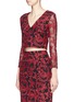 Front View - Click To Enlarge - ALICE & OLIVIA - 'Leilani' floral jacquard sheer sleeve cropped top