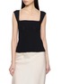 Main View - Click To Enlarge - SANDBEIGE - Sleeveless Square Neck Ribbed Knit Top