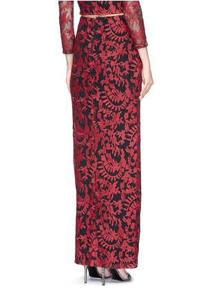 Back View - Click To Enlarge - ALICE & OLIVIA - 'Leena' floral embroidery mesh maxi skirt