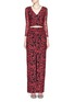 Figure View - Click To Enlarge - ALICE & OLIVIA - 'Leena' floral embroidery mesh maxi skirt