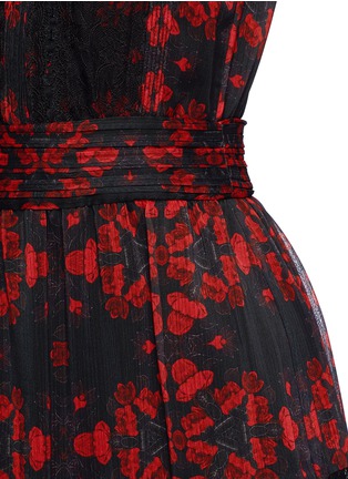 Detail View - Click To Enlarge - ALICE & OLIVIA - 'Briella' lotus flower print lace pleat dress