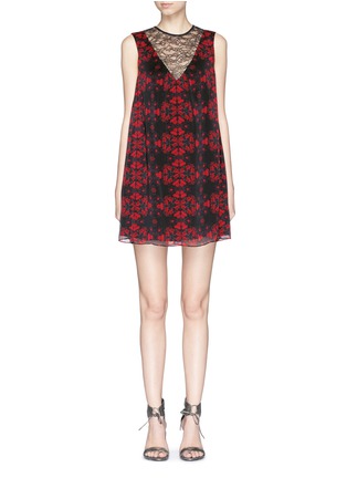 Main View - Click To Enlarge - ALICE & OLIVIA - 'Amirah' floral print chiffon A-line dress