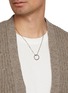 Front View - Click To Enlarge - MM6 MAISON MARGIELA - Minimal Numeric Logo Pendant Ring Necklace